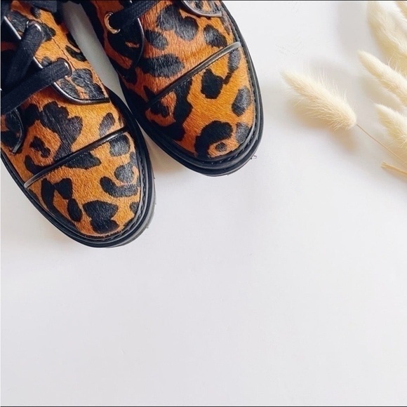 Schutz Women’s Maylova Leopard-Print Calf Hair Combat Booties - Picture 4 of 7